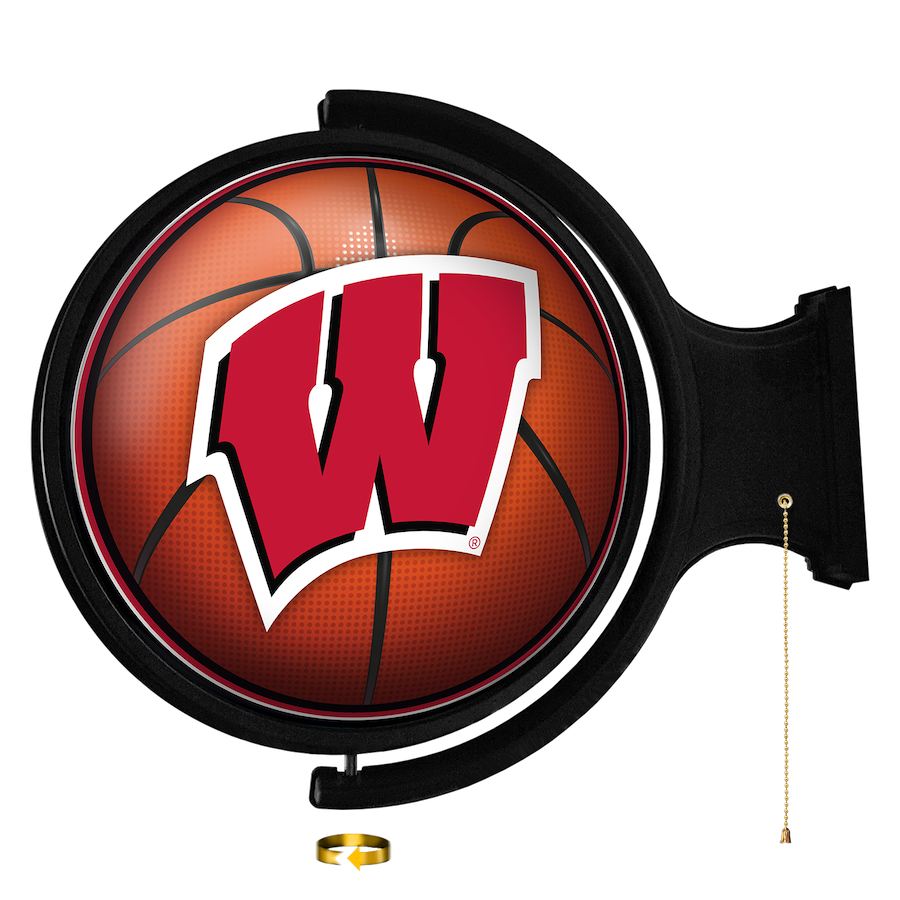 Wisconsin Badgers LED Rotating Wall Sign ~ BASKETBALL