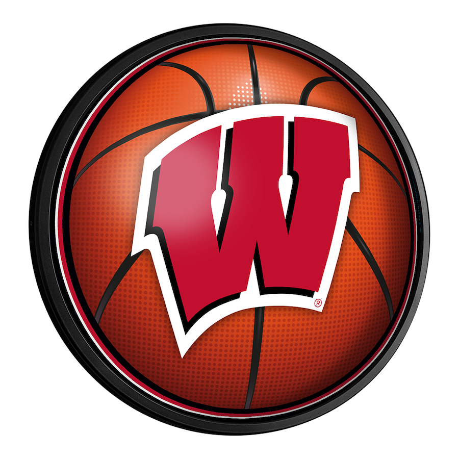 Wisconsin Badgers Slimline LED Wall Sign ~ BASKETBALL