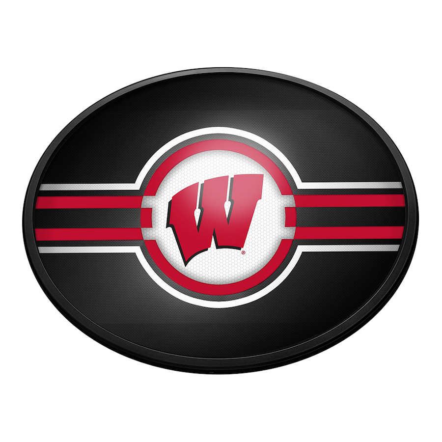 Wisconsin Badgers Slimline LED Wall Sign ~ OVAL