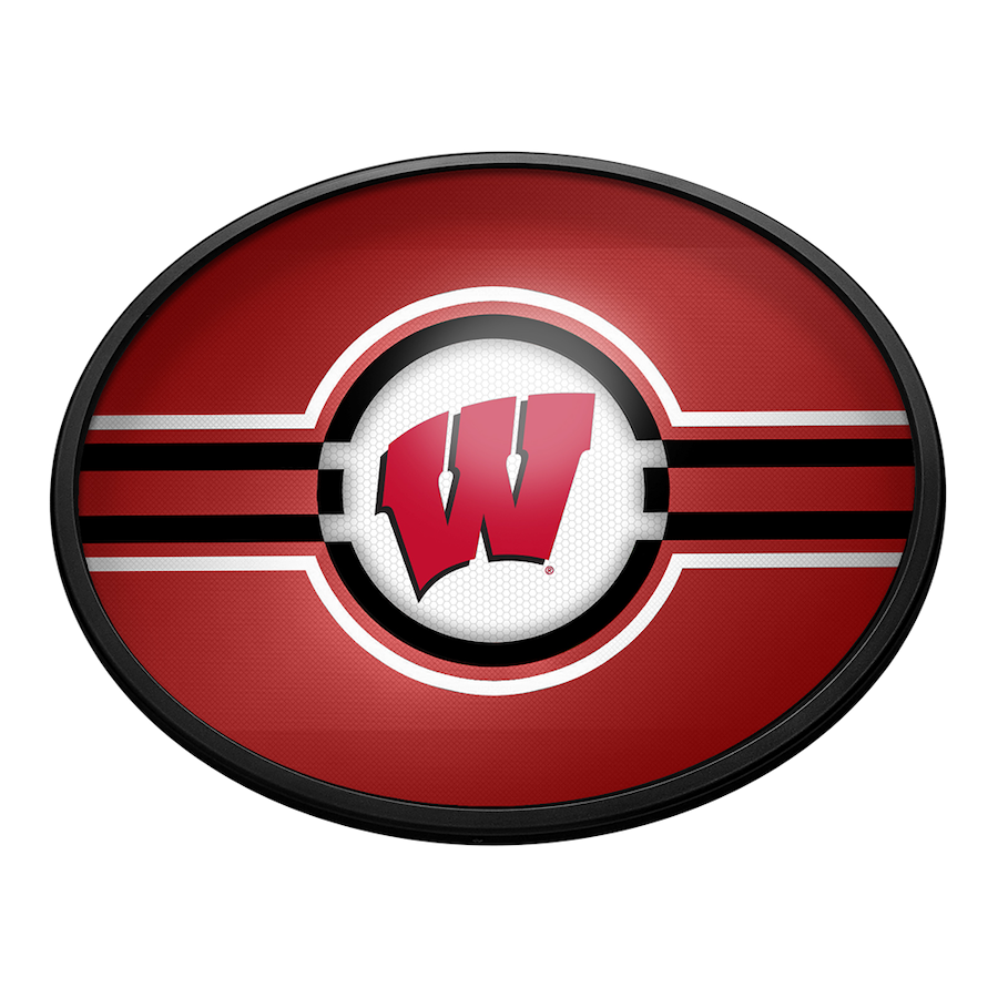 Wisconsin Badgers Slimline LED Wall Sign ~ OVAL PRIMARY