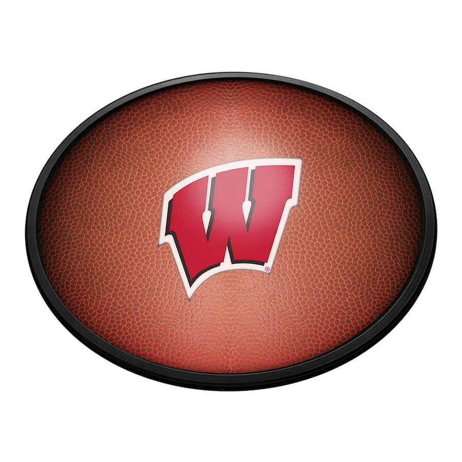 Wisconsin Badgers PIGSKIN Slimline LED Wall Sign ~ OVAL