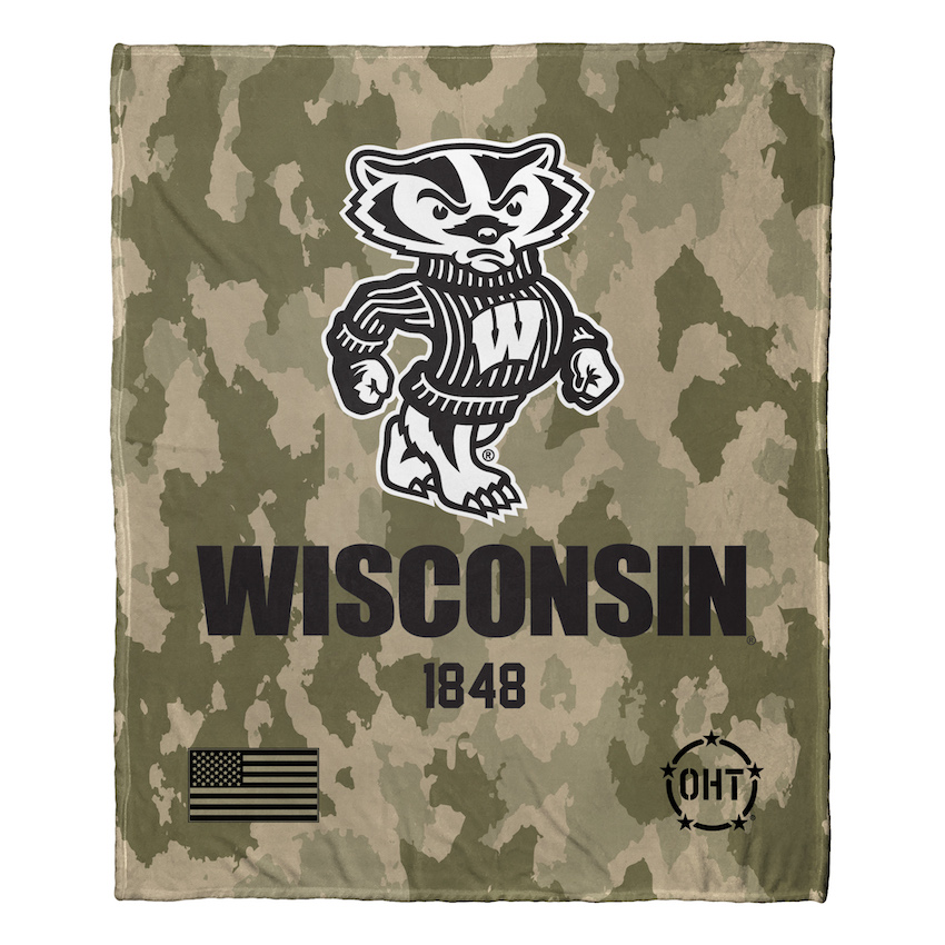 Wisconsin Badgers OHT Special OPS Silk Touch Throw Blanket