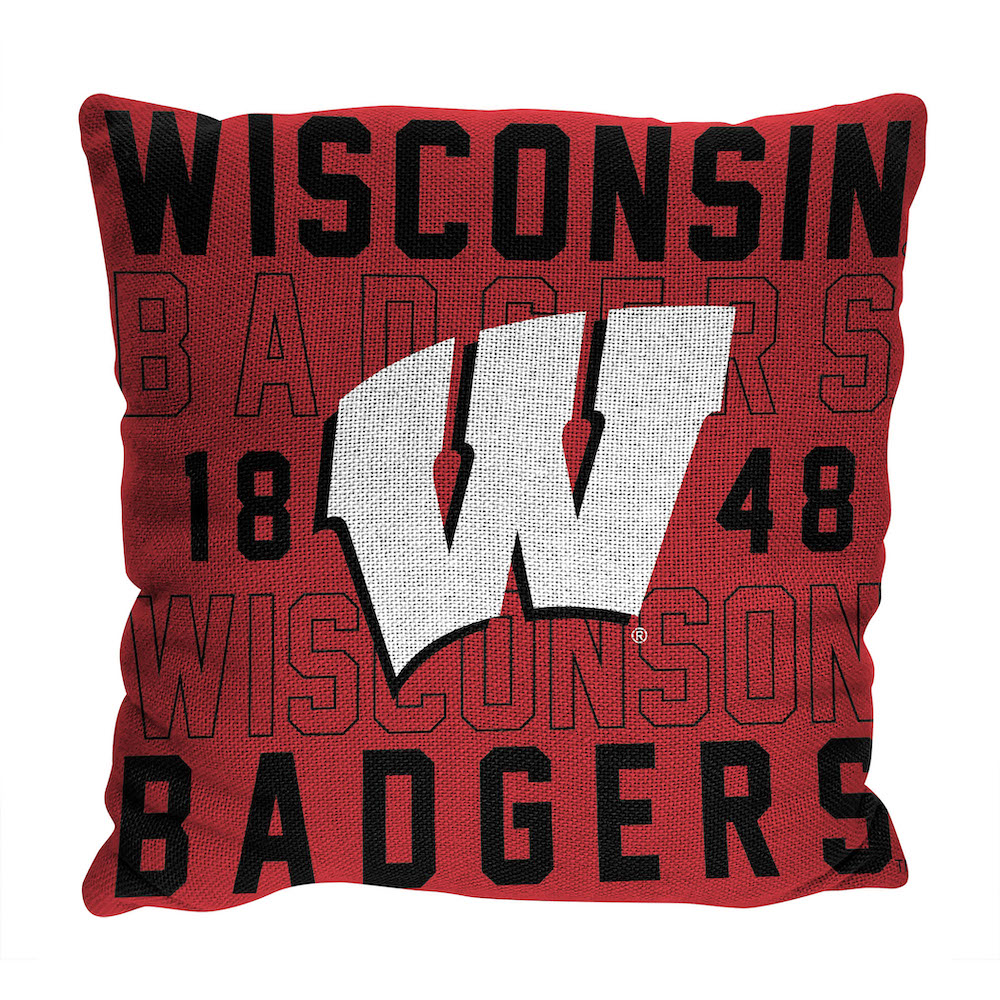 Wisconsin Badgers Stacked 20 x 20 Woven Pillow