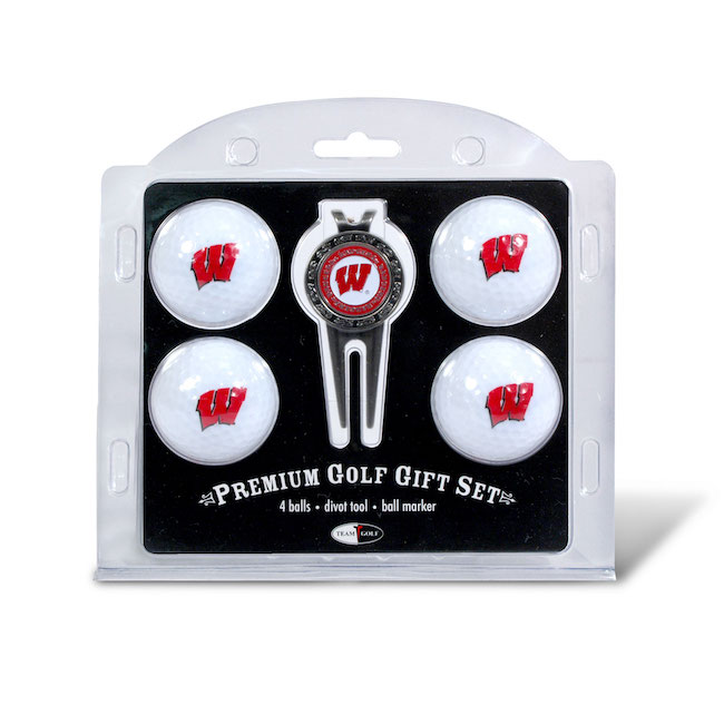 Wisconsin Badgers 4 Golf Ball and Divot Tool Set