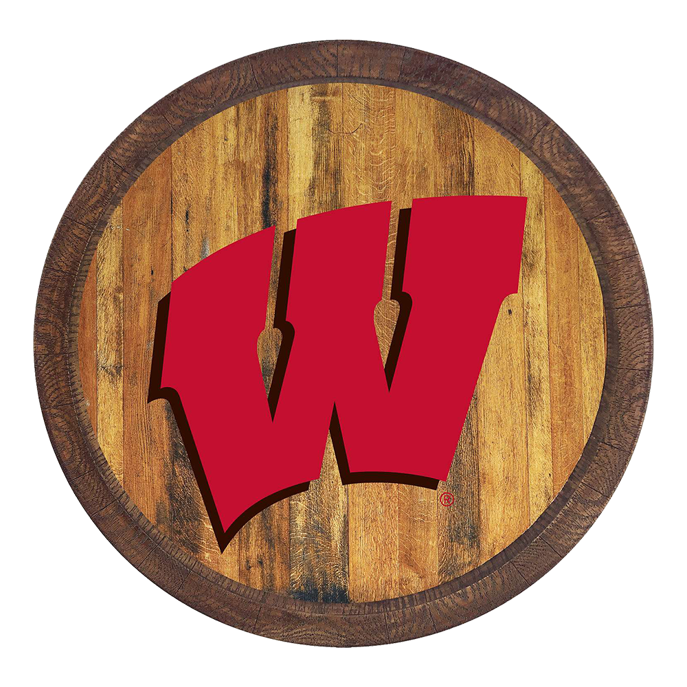 Wisconsin Badgers FAUX Barrel Top Sign