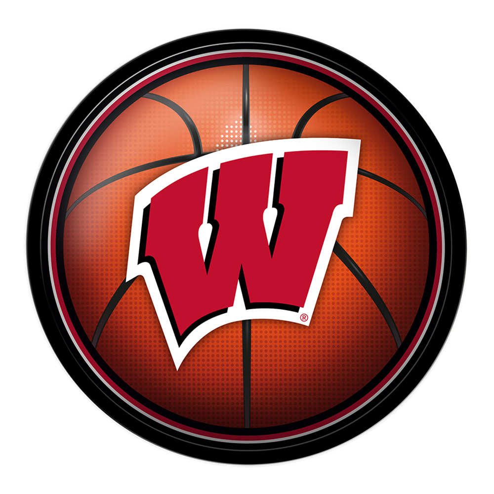 Wisconsin Badgers Modern Disc BASKETBALL Wall Sign