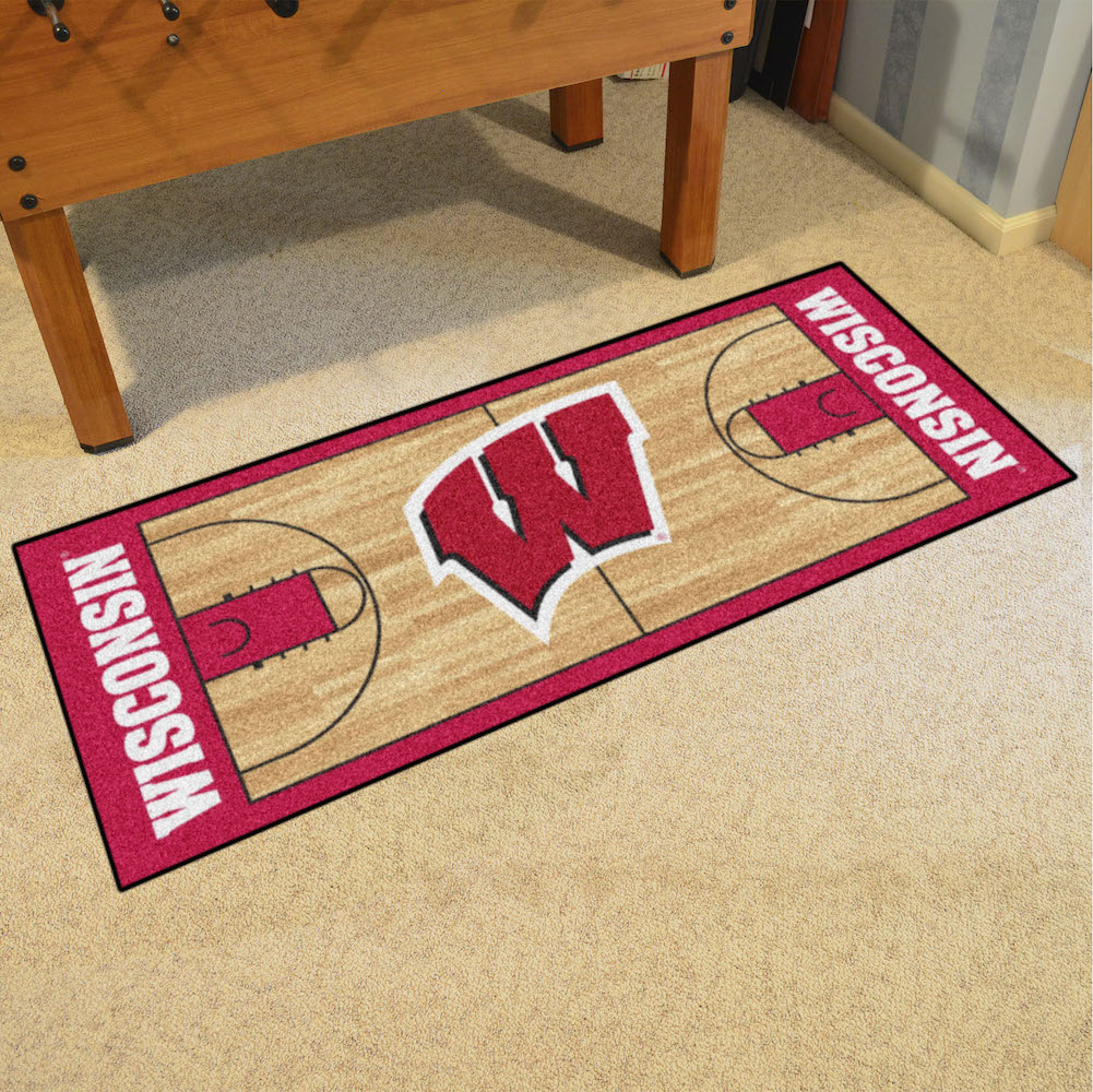 Wisconsin Badgers 30 x 72 Basketball Court Carpet Runner