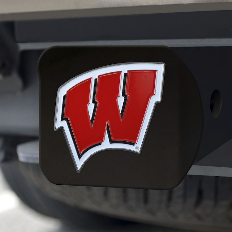 Wisconsin Badgers Black and Color Trailer Hitch Cover