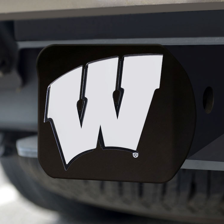 Wisconsin Badgers BLACK Trailer Hitch Cover