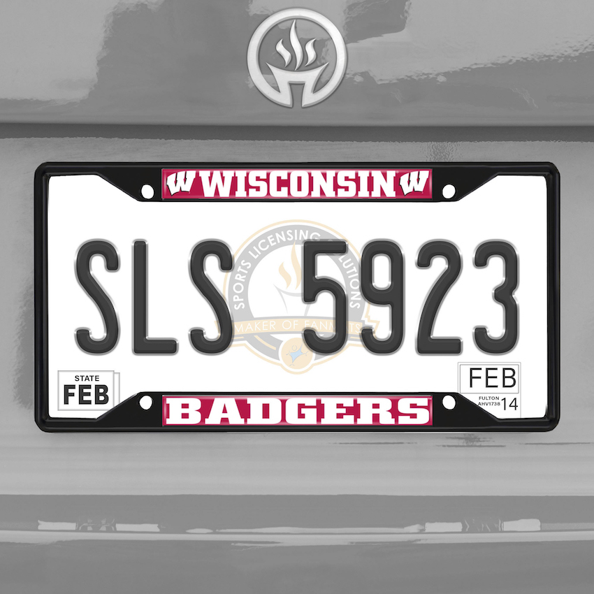 Wisconsin Badgers Black License Plate Frame