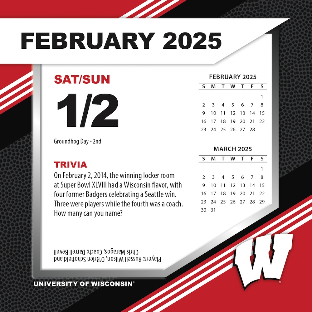 Wisconsin Badgers 2025 NCAA Page-A-Day Box Calendar