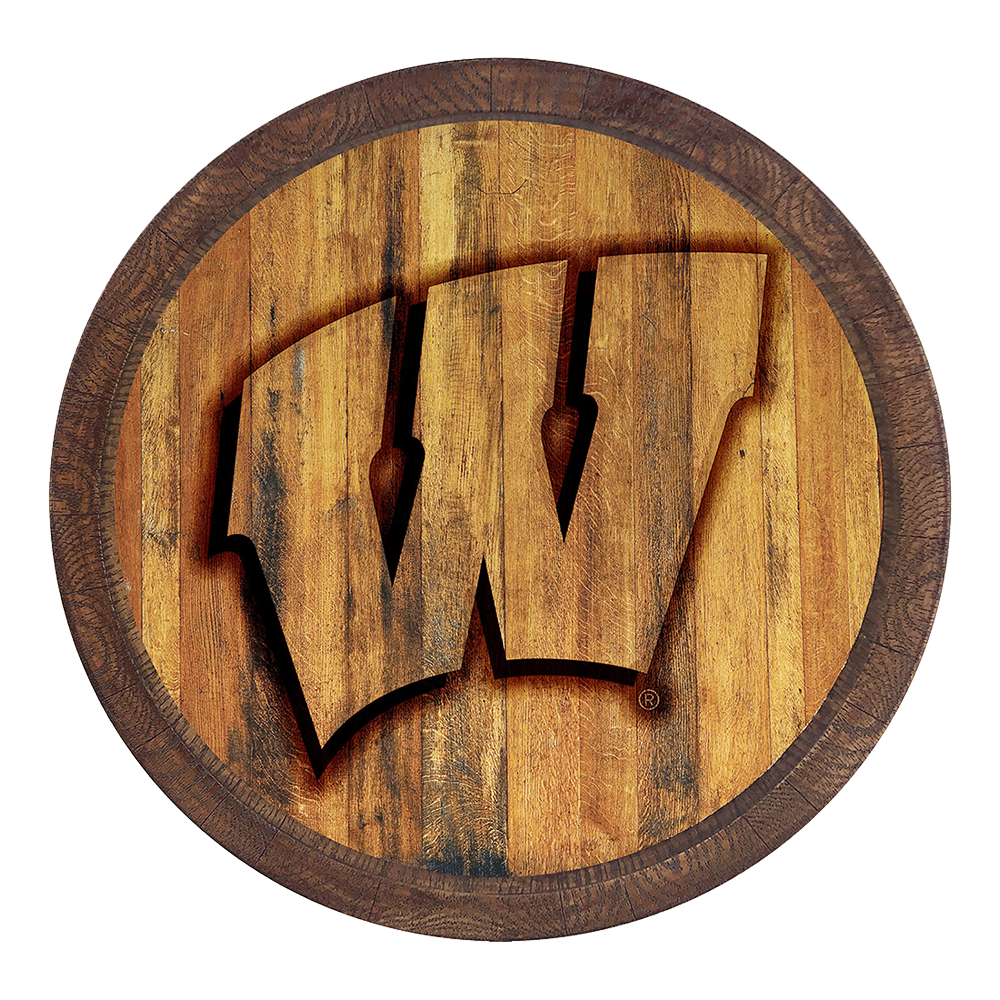 Wisconsin Badgers Branded FAUX Barrel Top Sign