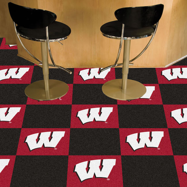 Wisconsin Badgers Carpet Tiles 18x18 in.