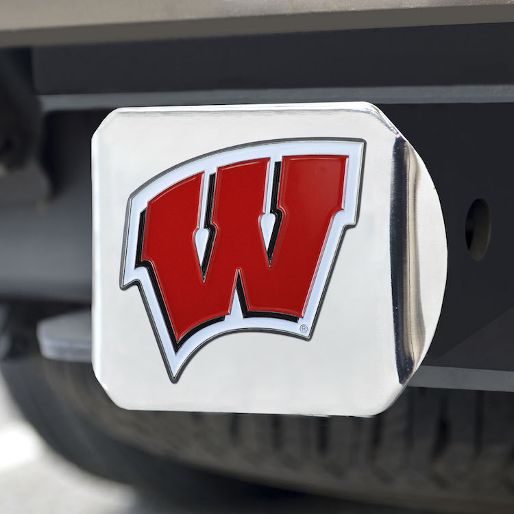 Wisconsin Badgers Color Chrome Trailer Hitch Cover