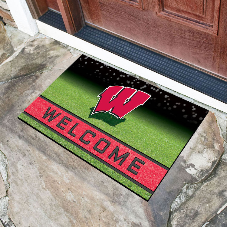 Wisconsin Badgers Recycled Crumb Rubber Door Mat