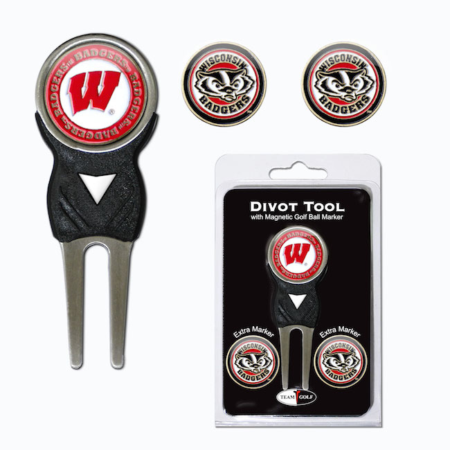 Wisconsin Badgers 3 Marker Signature Divot Tool Pack