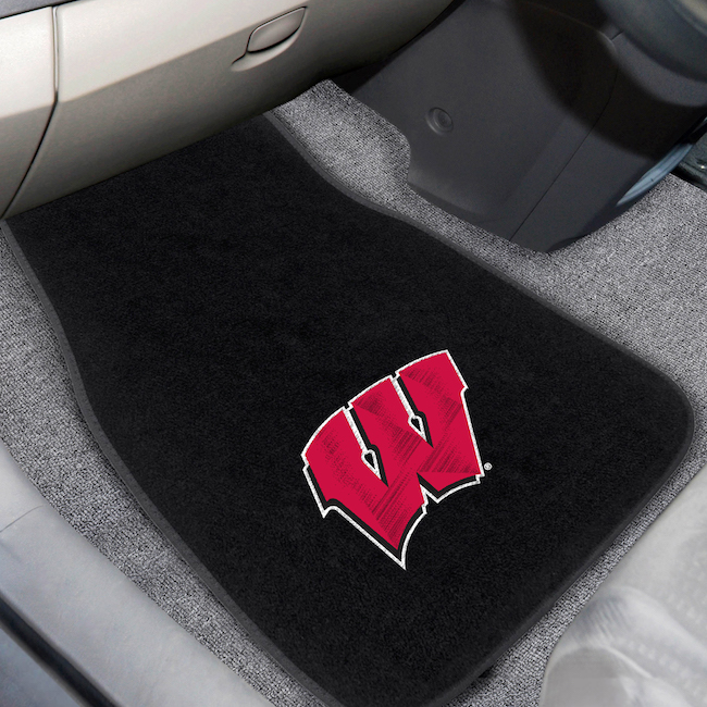 Wisconsin Badgers Car Floor Mats 17 x 26 Embroidered Pair