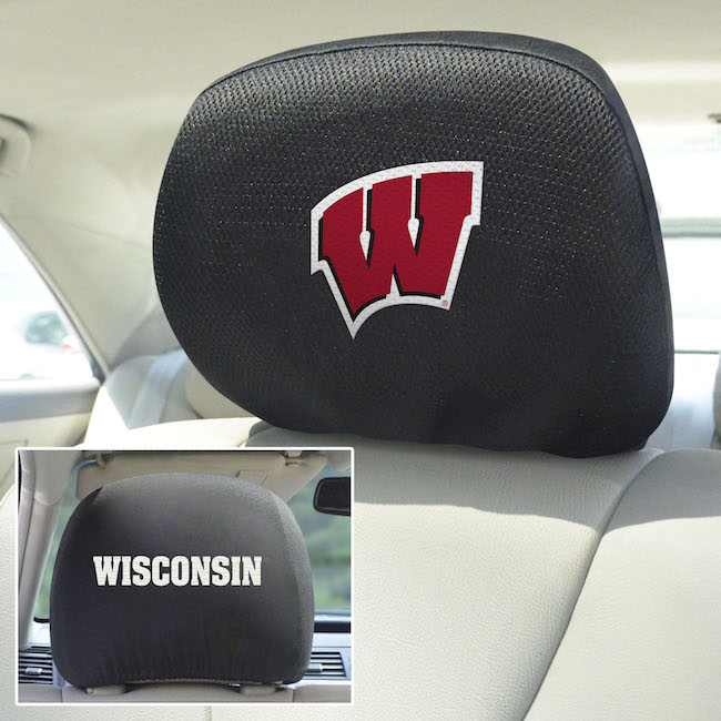 Wisconsin Badgers Head Rest Covers