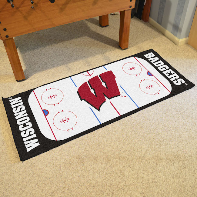 Wisconsin Badgers 30 x 72 Hockey Rink Carpet Runner