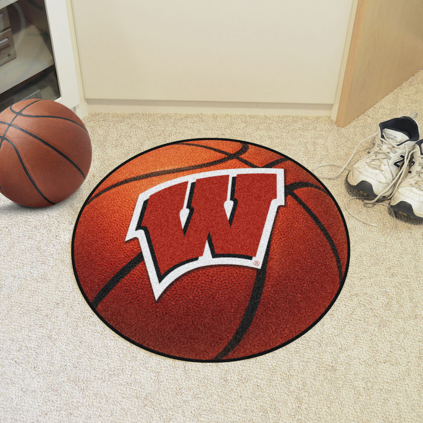 Wisconsin Badgers LOGO BASKETBALL Mat