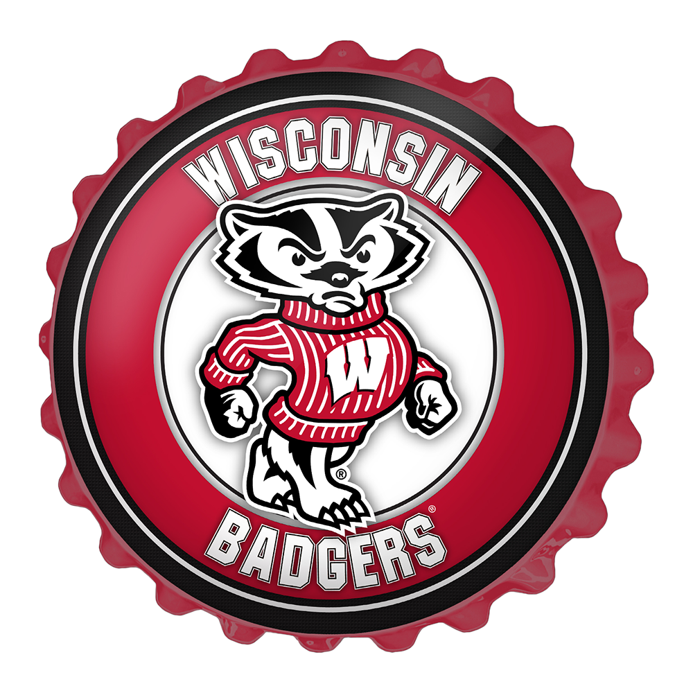 Wisconsin Badgers MASCOT Bottle Cap Wall Sign