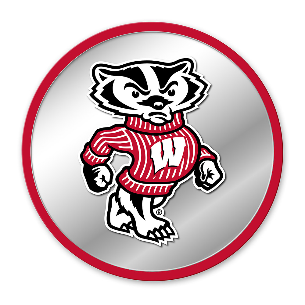 Wisconsin Badgers MASCOT Modern Disc Mirrored Wall Sign