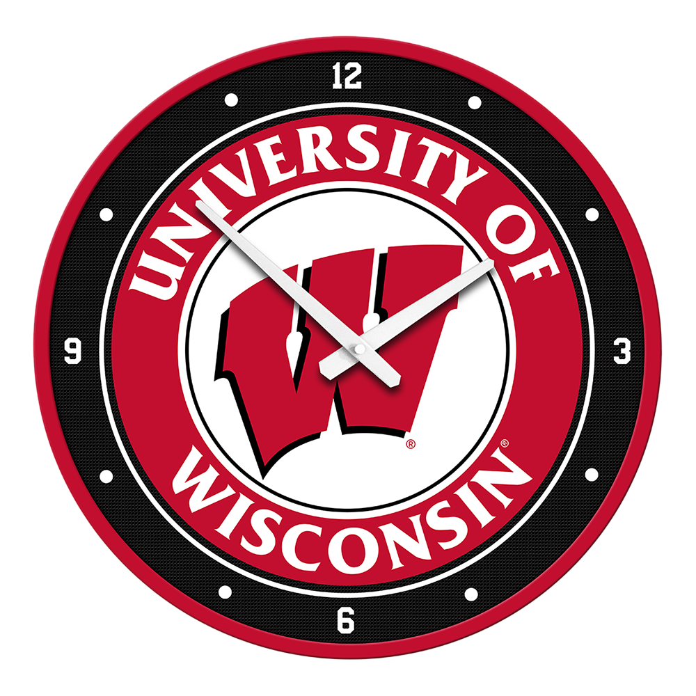 Wisconsin Badgers Modern Disc Wall Clock