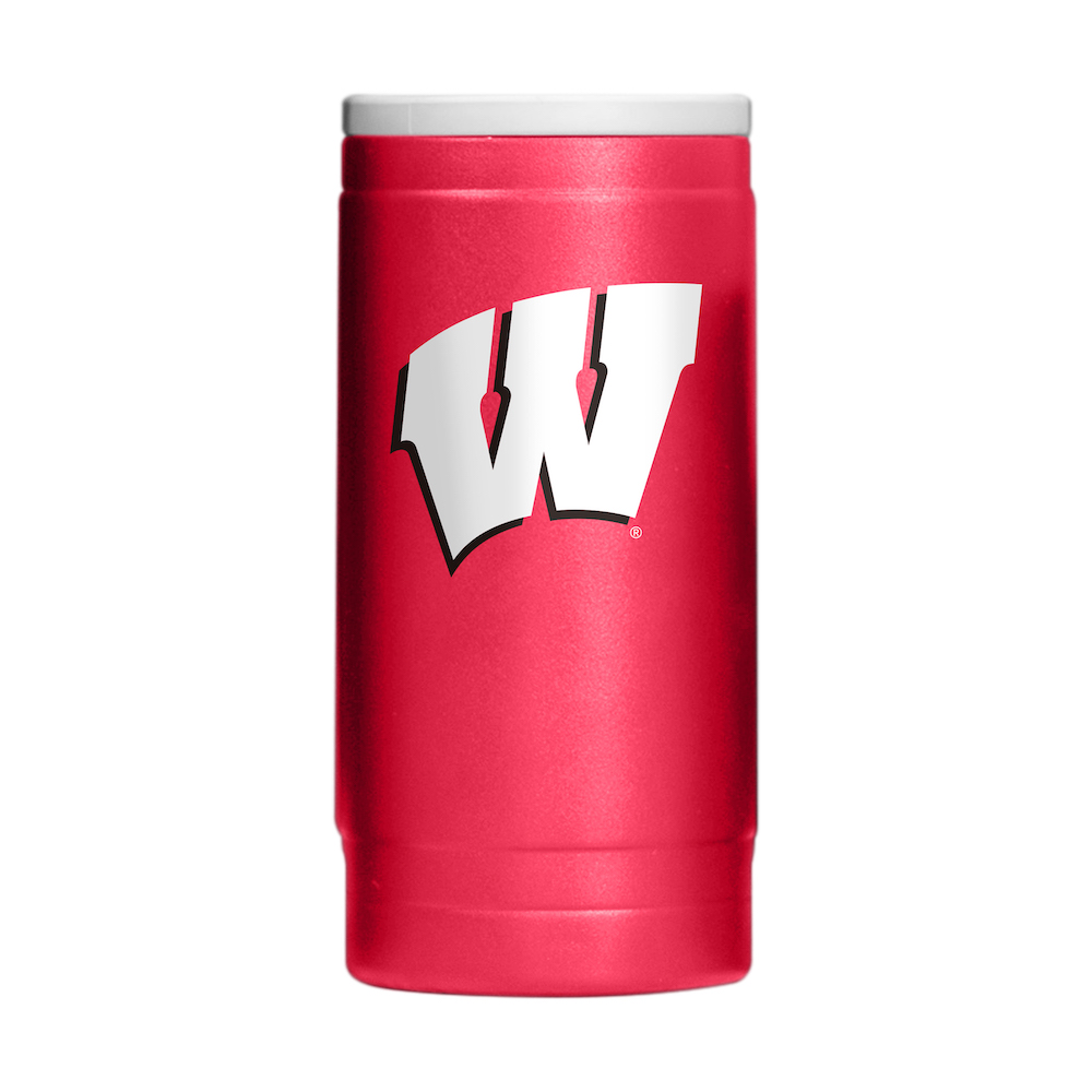 Wisconsin Badgers Powder Coated 12 oz. Slim Can Coolie