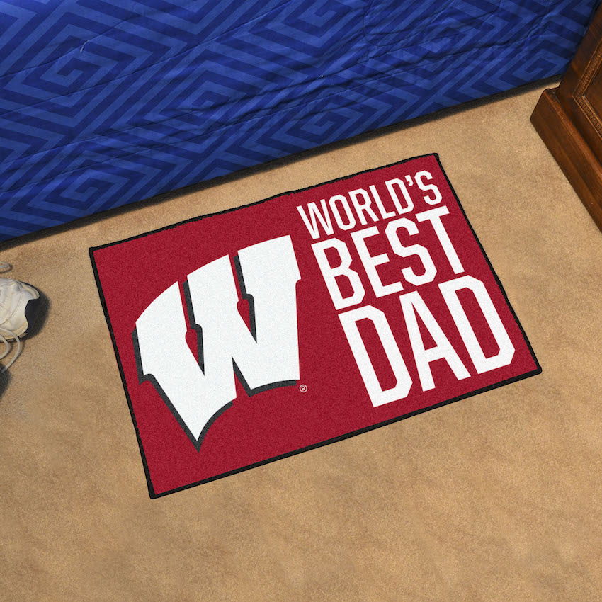 Wisconsin Badgers 20 x 30 WORLDS BEST DAD Floor Mat