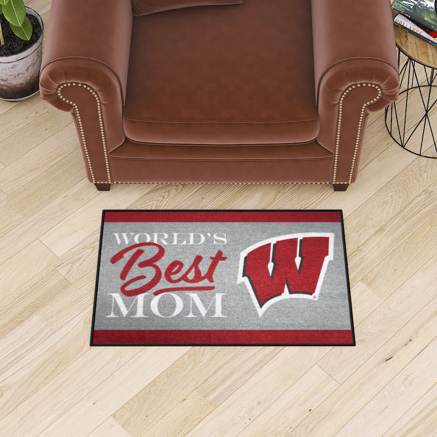 Wisconsin Badgers 20 x 30 WORLDS BEST MOM Floor Mat