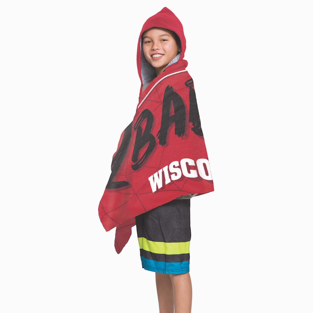 Wisconsin Badgers Youth Hooded Beach Towel