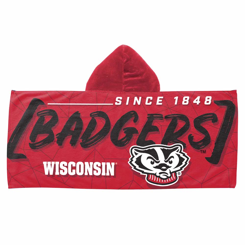 Wisconsin Badgers Youth Hooded Beach Towel