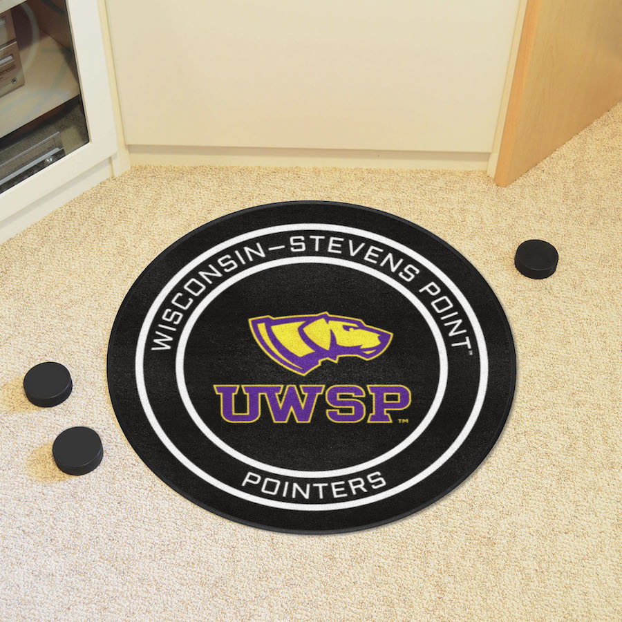 Wisconsin Stevens Point Pointers Round Hockey Puck Mat