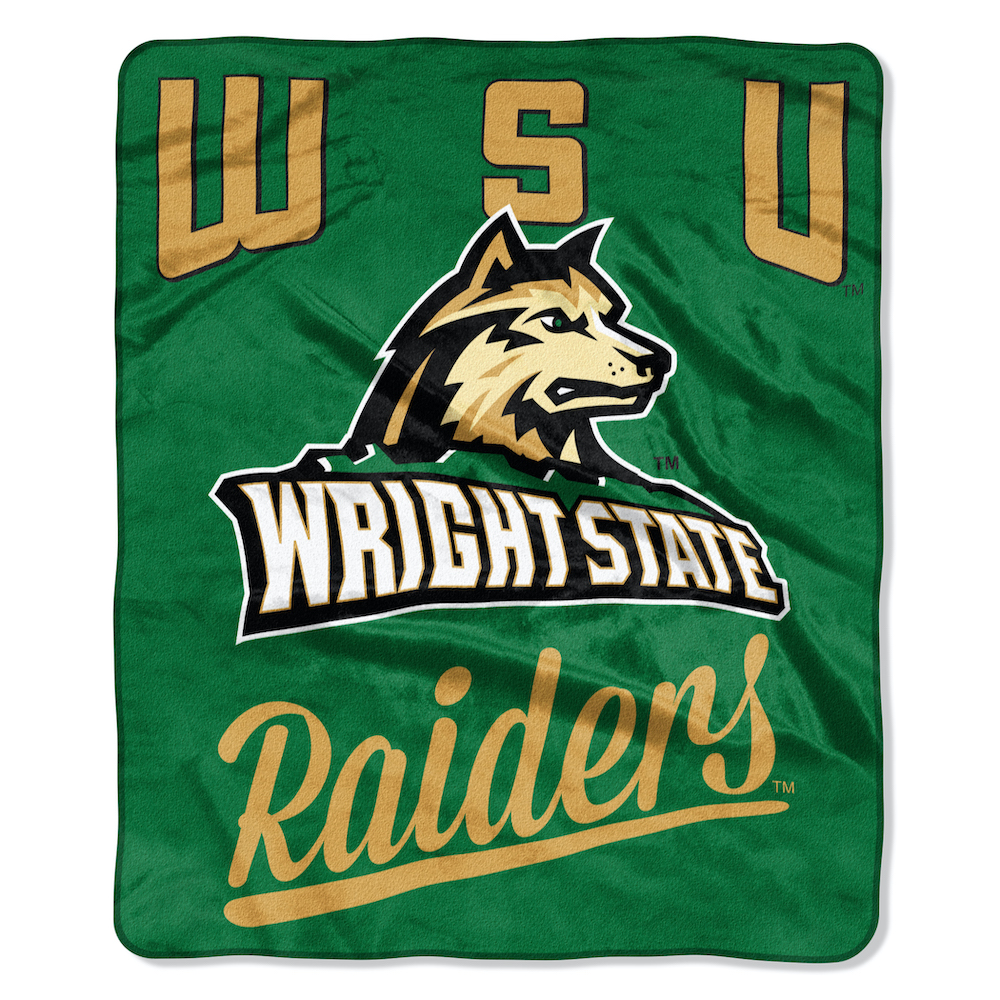 Wright State Raiders Plush Fleece Raschel Blanket 50 x 60