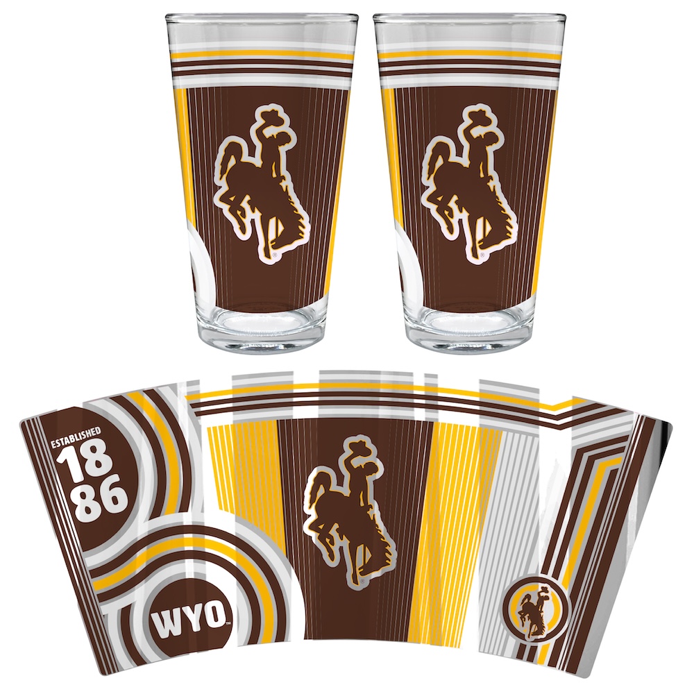 Wyoming Cowboys COOL VIBES 2 pc Pint Glass Set