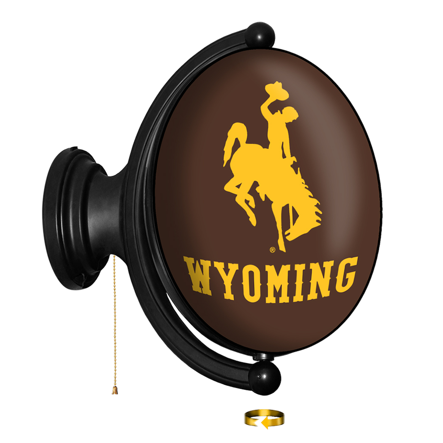 Wyoming Cowboys LED Rotating Wall Sign ~ OVAL