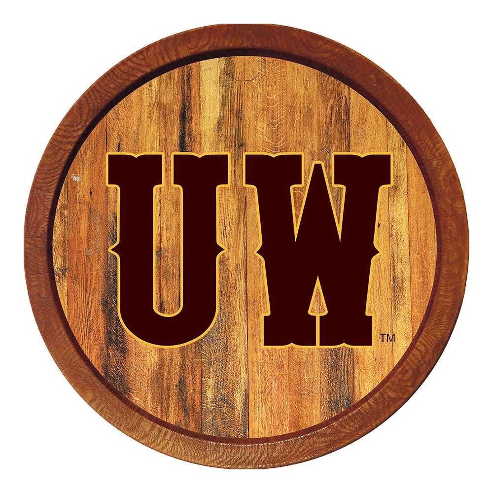 Wyoming Cowboys FAUX Barrel Top Sign