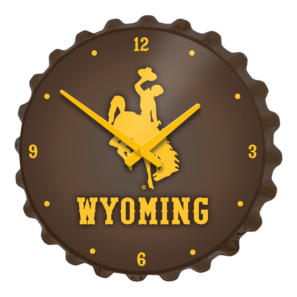 Wyoming Cowboys Bottle Cap Wall Clock