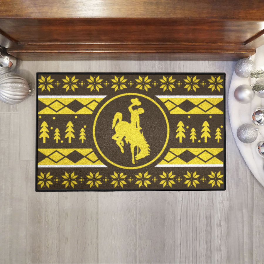 Wyoming Cowboys HOLIDAY SWEATER 20 x 30 STARTER Floor Mat