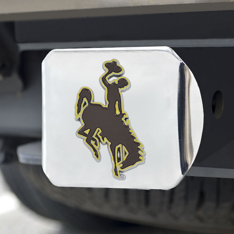 Wyoming Cowboys Color Chrome Trailer Hitch Cover