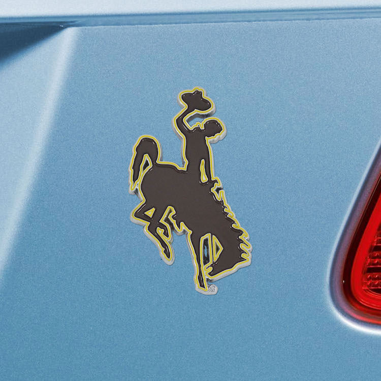 Wyoming Cowboys Color Metal Auto Emblem