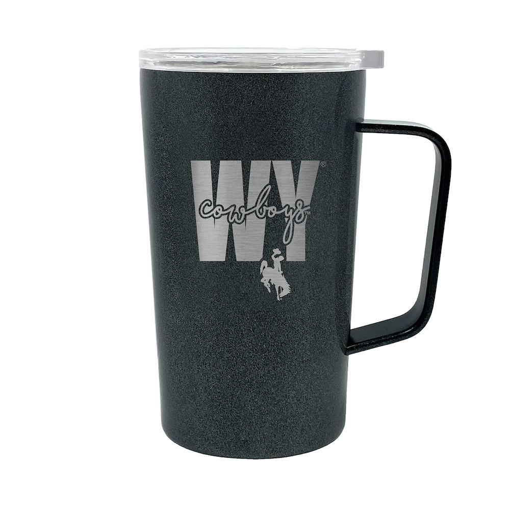 Wyoming Cowboys 18 oz HUSTLE Travel Mug - ONYX