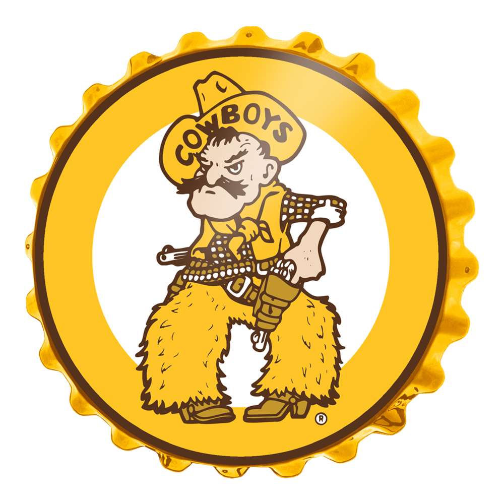 Wyoming Cowboys PISTOL PETE Bottle Cap Wall Sign