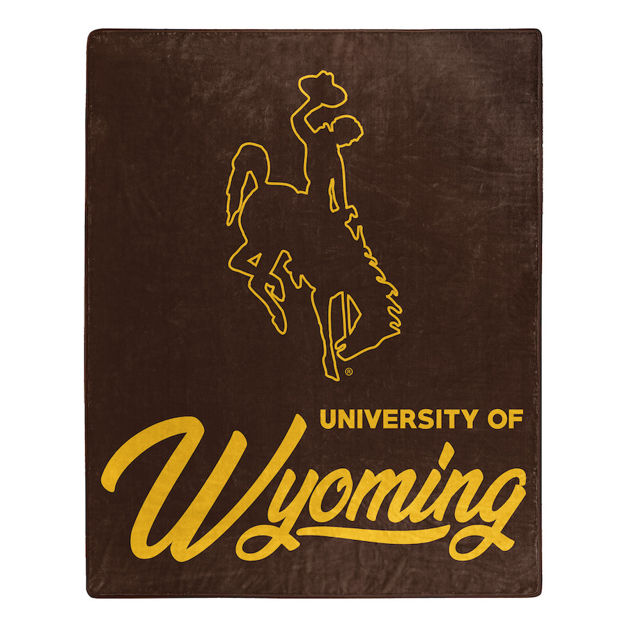 Wyoming Cowboys Plush Fleece Raschel Blanket 50 x 60