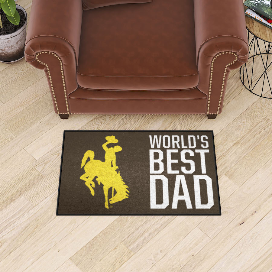 Wyoming Cowboys 20 x 30 WORLDS BEST DAD Floor Mat