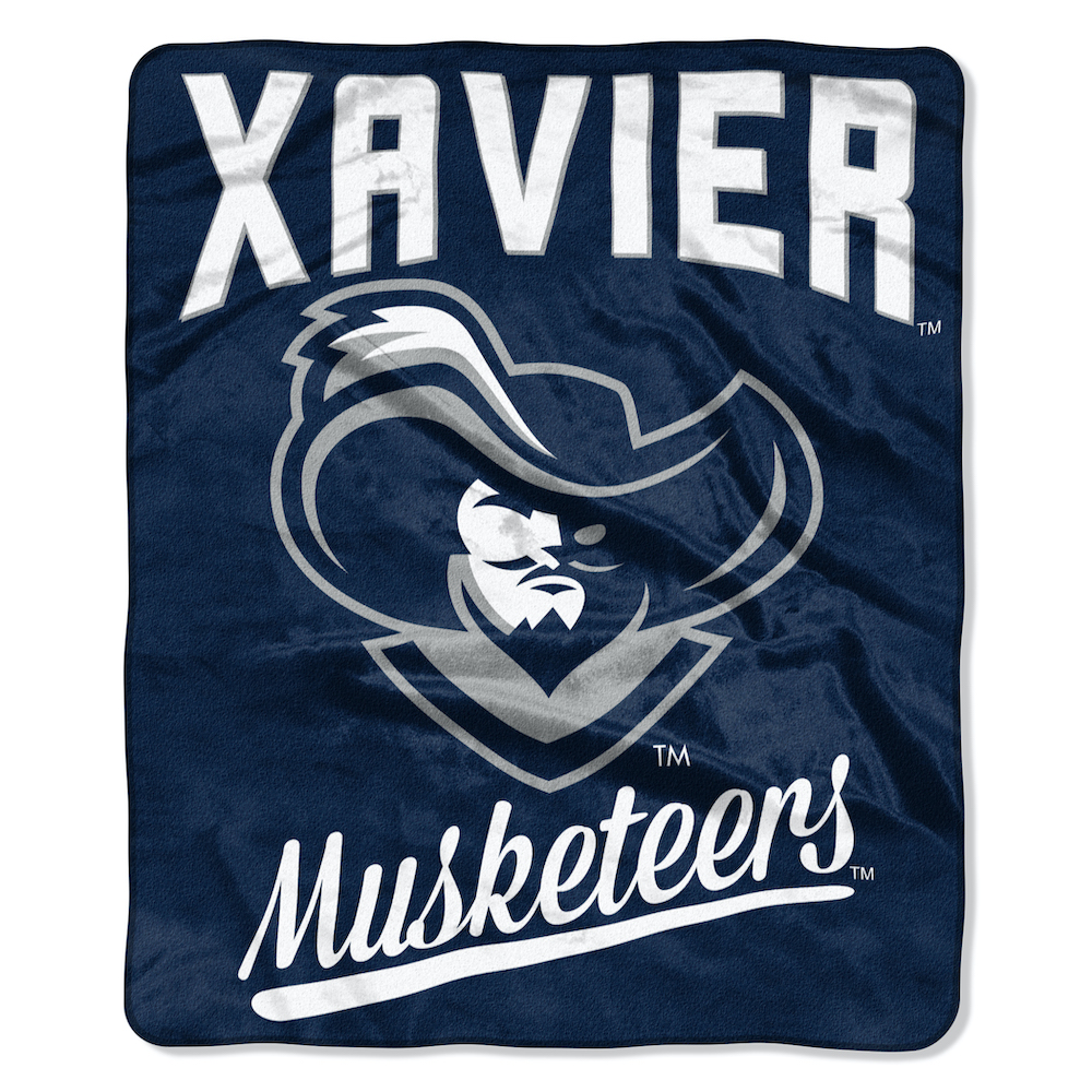 Xavier Musketeers Plush Fleece Raschel Blanket 50 x 60