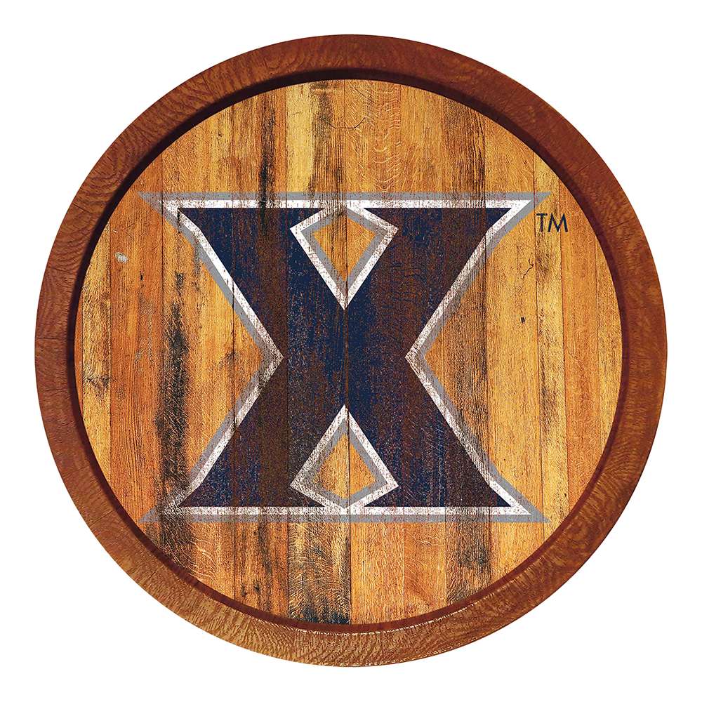 Xavier Musketeers Weathered FAUX Barrel Top Sign