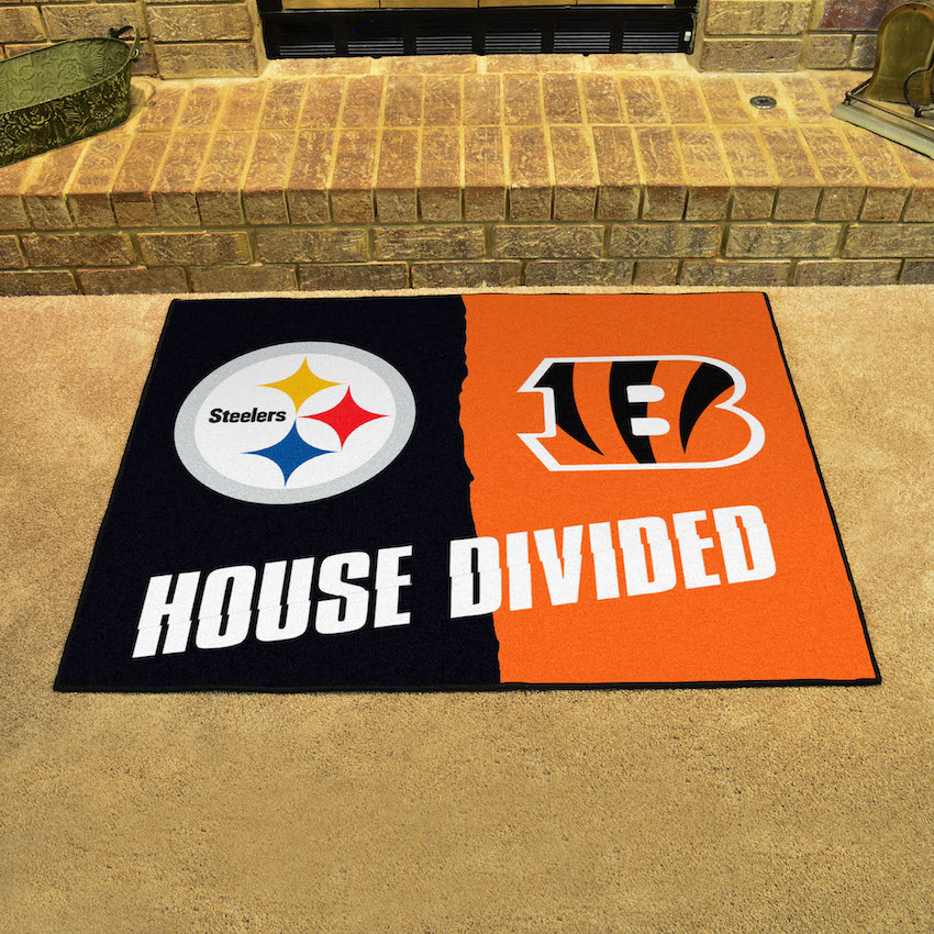 NFL House Divided Rivalry Rug Pittsburgh Steelers - Cincinnati Bengals