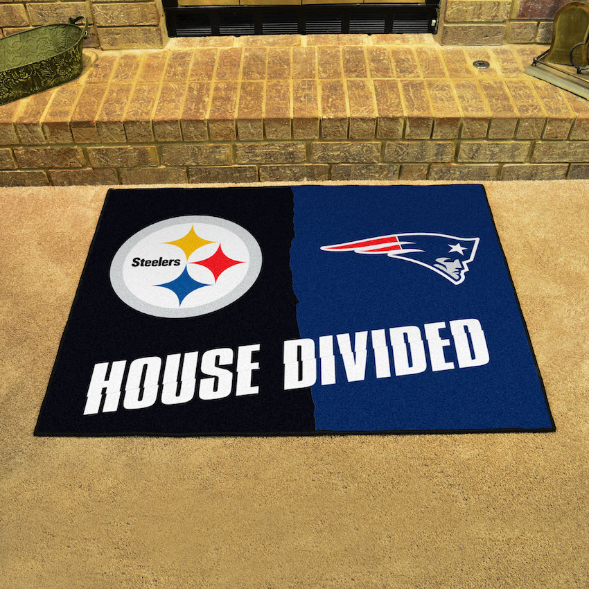 NFL House Divided Rivalry Rug Pittsburgh Steelers - New England Patriots