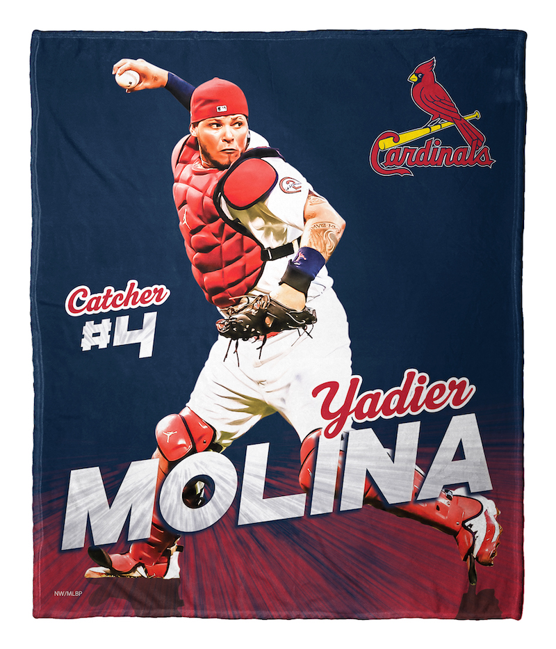 St. Louis Cardinals Yadier Molina Silk Touch Throw Blanket 50 x 60